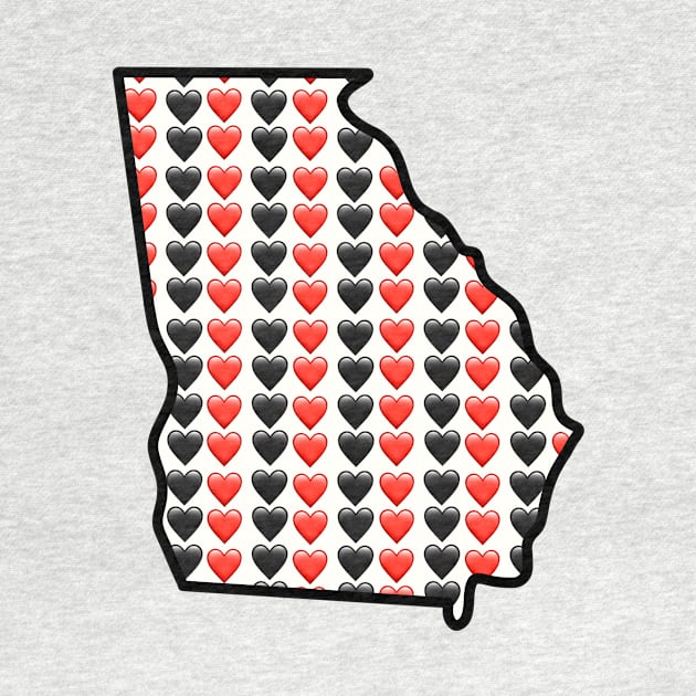 Georgia Red and Black Heart Emojis by bradenjay99